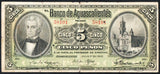 Mexico 5 Pesos 1910 Banco de AGUASCALIENTES M-51c