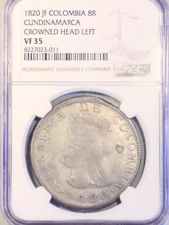 Colombia 8 Reales 1820 JF 