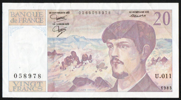 France 20 France 1983 P - 151 - ArabellaBanknotes.com