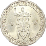 Germany 3 Reichsmark 1925 A Rhineland NGC MS 63+ - ArabellaBanknotes.com