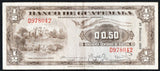 Guatemala 1/2 Quetzal 1952 P - 23 - ArabellaBanknotes.com