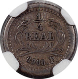 Guatemala 1/4 Real 1875/3 NGC AU 50 - ArabellaBanknotes.com