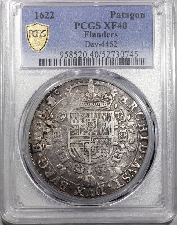 Spanish Netherlands (Flanders) 1622 Patagon PCGS XF 40 - ArabellaBanknotes.com