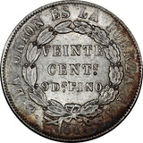 Bolivia 20 Centavos Cent 1881 FE, KM#159.1 - ArabellaBanknotes.com