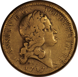 Brazil Joannes V.D.G 1747 Joao coin weight, 3 Pound Twelve 12, 28.4 Grams - ArabellaBanknotes.com