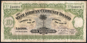 British West Africa 10 Shillings 1941, P-7b - ArabellaBanknotes.com