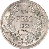 Chile 1 Peso 1933 KM#176.1 Uncirculated - ArabellaBanknotes.com