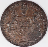 Great Britain 1/2 Penny 1791 Geo Prince of Wales. London & Middlesex token - ArabellaBanknotes.com