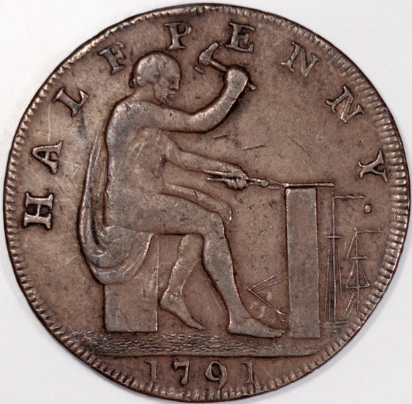 Great Britain 1/2 Penny 1791 John Wilkinson Iron Master Conder token - ArabellaBanknotes.com