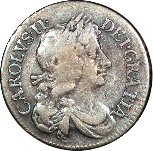 Great Britain 4 Pence 1672/1 King Charles II, KM#434 - ArabellaBanknotes.com
