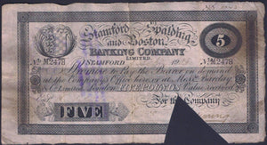 Great Britain 5 Pounds 1904, Stamford Spalding & Boston Banking Co. - ArabellaBanknotes.com