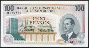 Luxembourg 100 Francs 1968, P-14 Uncirculated - ArabellaBanknotes.com