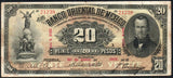 Mexico 20 Pesos 1901 banco Oriental PUEBLA M-462b - ArabellaBanknotes.com