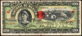Mexico 20 Pesos 1908 M-300c, El Banco Nacional de Mexico Serie M - ArabellaBanknotes.com