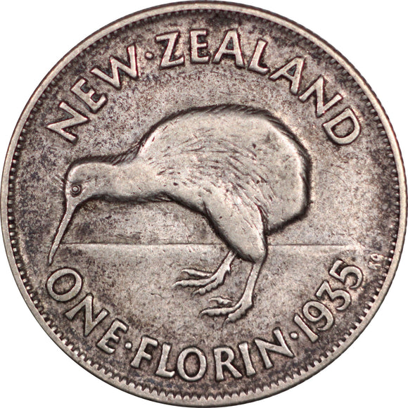 New Zealand 1 Florin, 1935, KM-4 King George V - ArabellaBanknotes.com