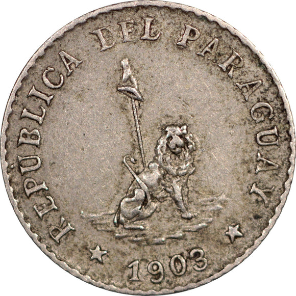 Paraguay 5 Centavos 1903, KM#6 - ArabellaBanknotes.com