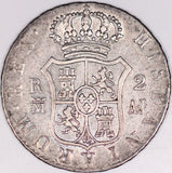 Spain 2 Reales 1824 M A.J. KM#460.2 - ArabellaBanknotes.com