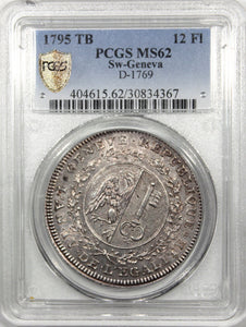 Switzerland Geneva 12 Florins 9 Sols 1795-TB PCGS MS62 - ArabellaBanknotes.com